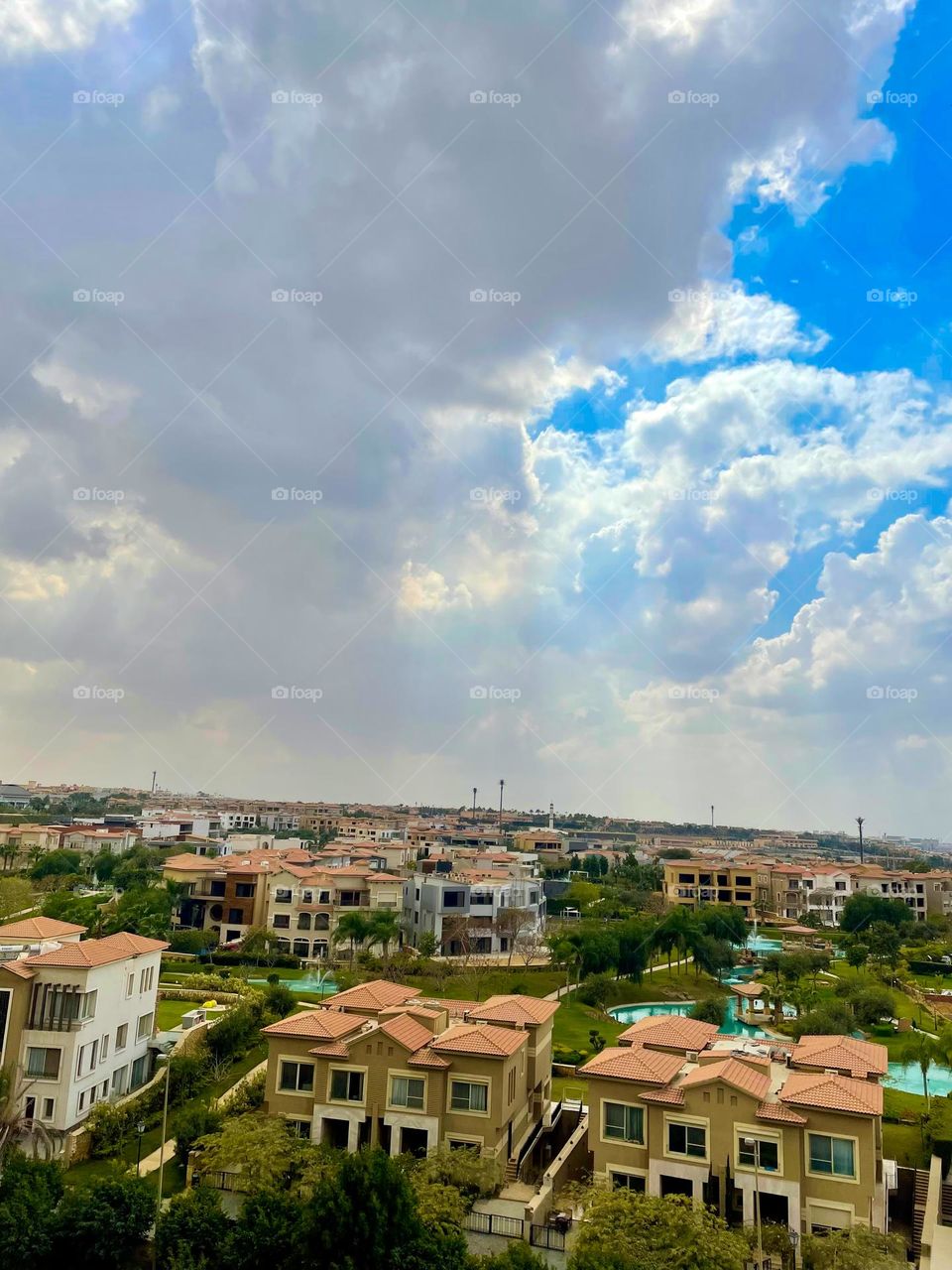 Blue sky and clouds in Cairo 