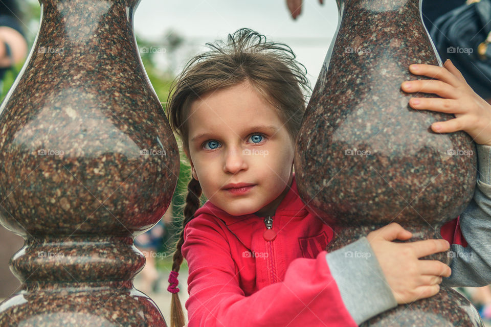 Little girl with blue eyes