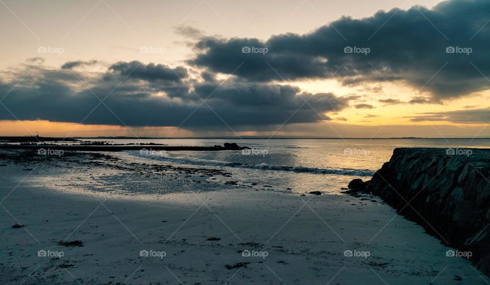 Sunset at Salthill beach in Galway, Ireland