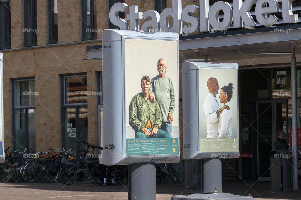 Billboard Open Mind Outdoors Photo Exhibition At Amsterdam The Netherlands 27-4-2023