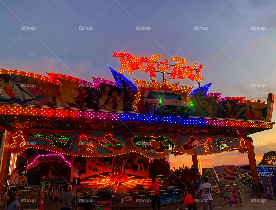 Fast rides, bright lights at the fair.