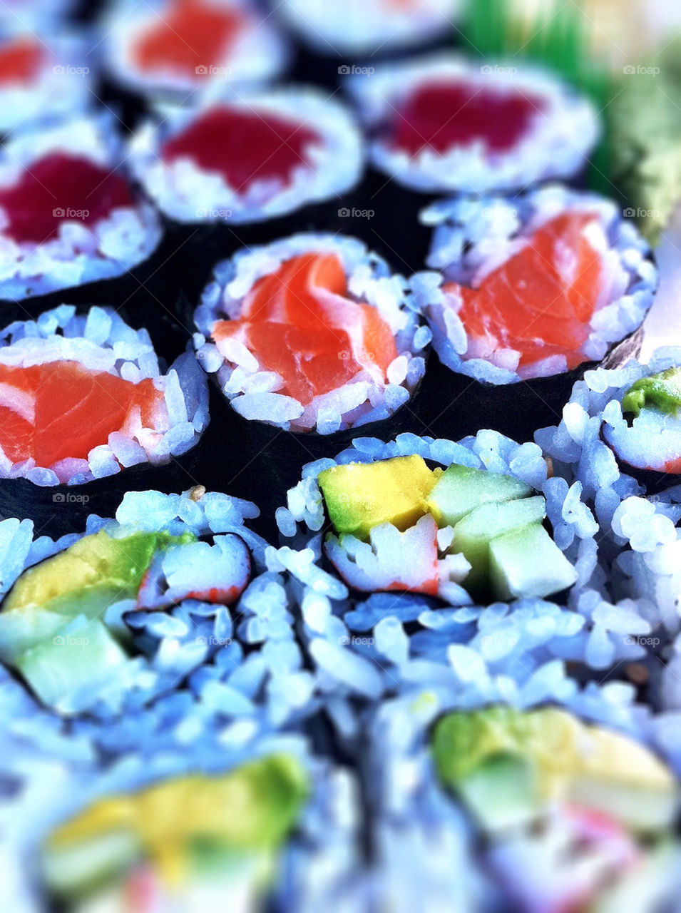 macro food sushi rice by bsa