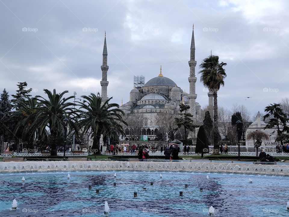 Blue Mosque in winter