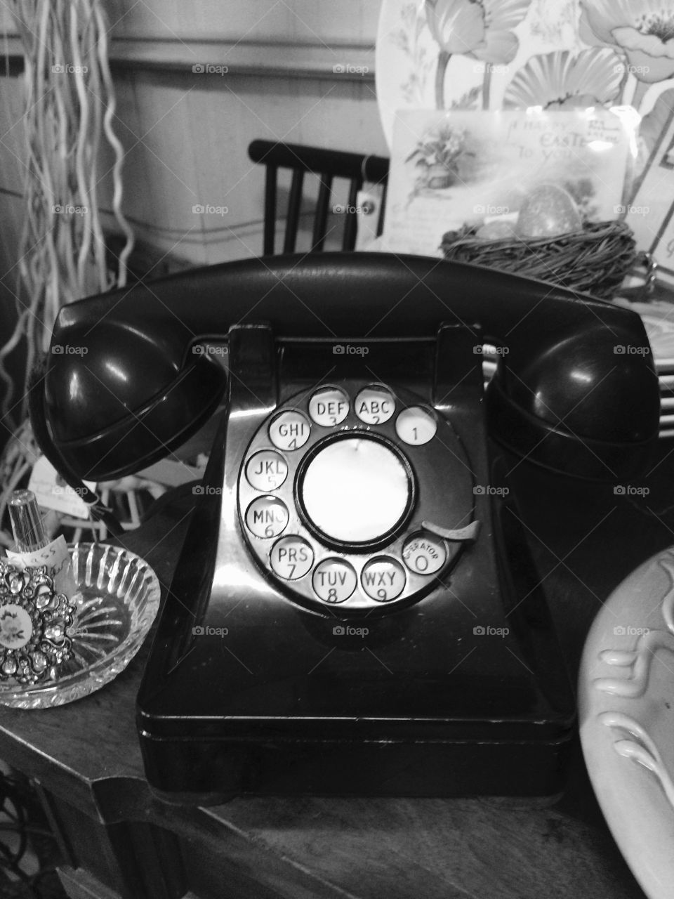 Old fashioned phone. 