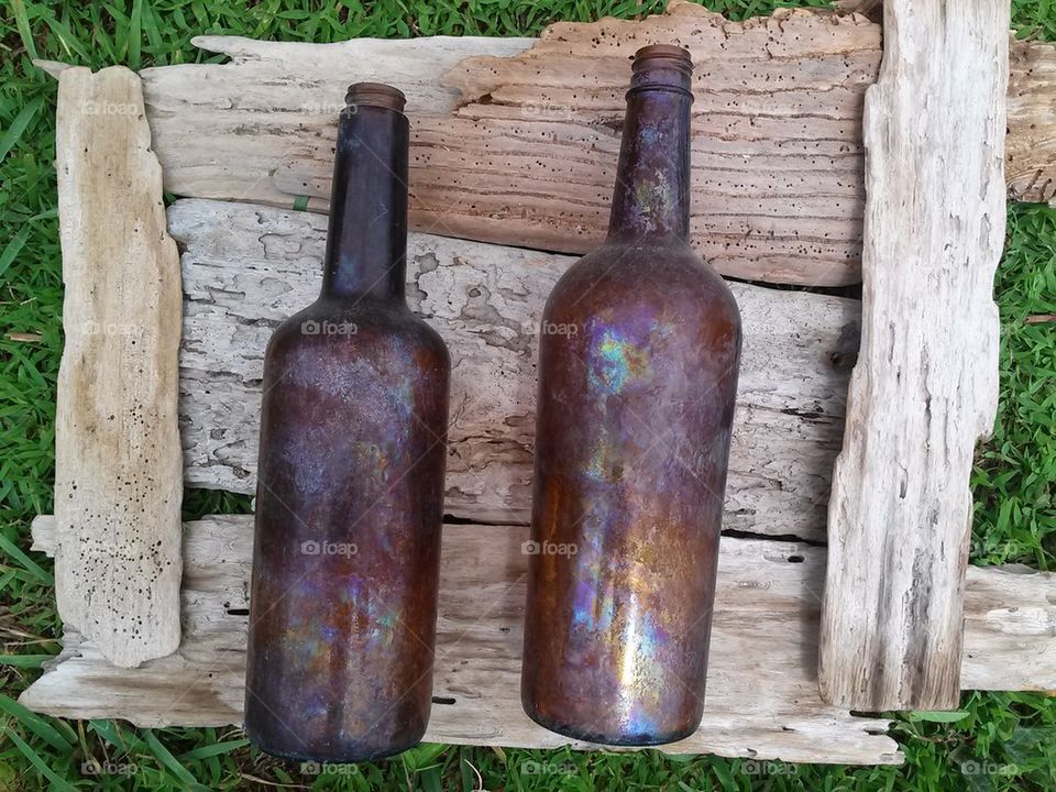 beached bottles