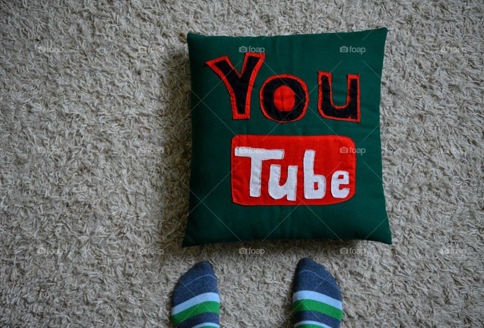 you tube pillow handmade art and craft top view