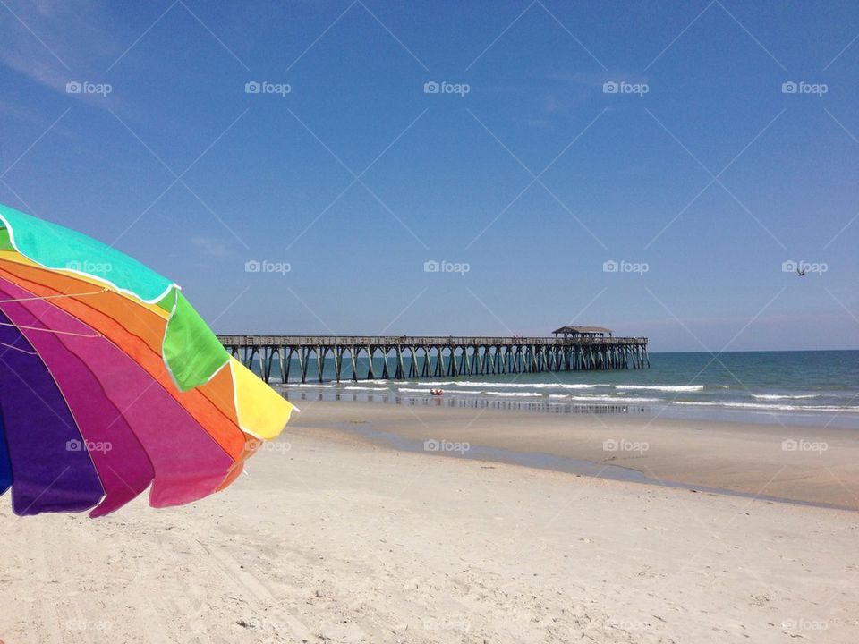 Fishing pier on a summer day