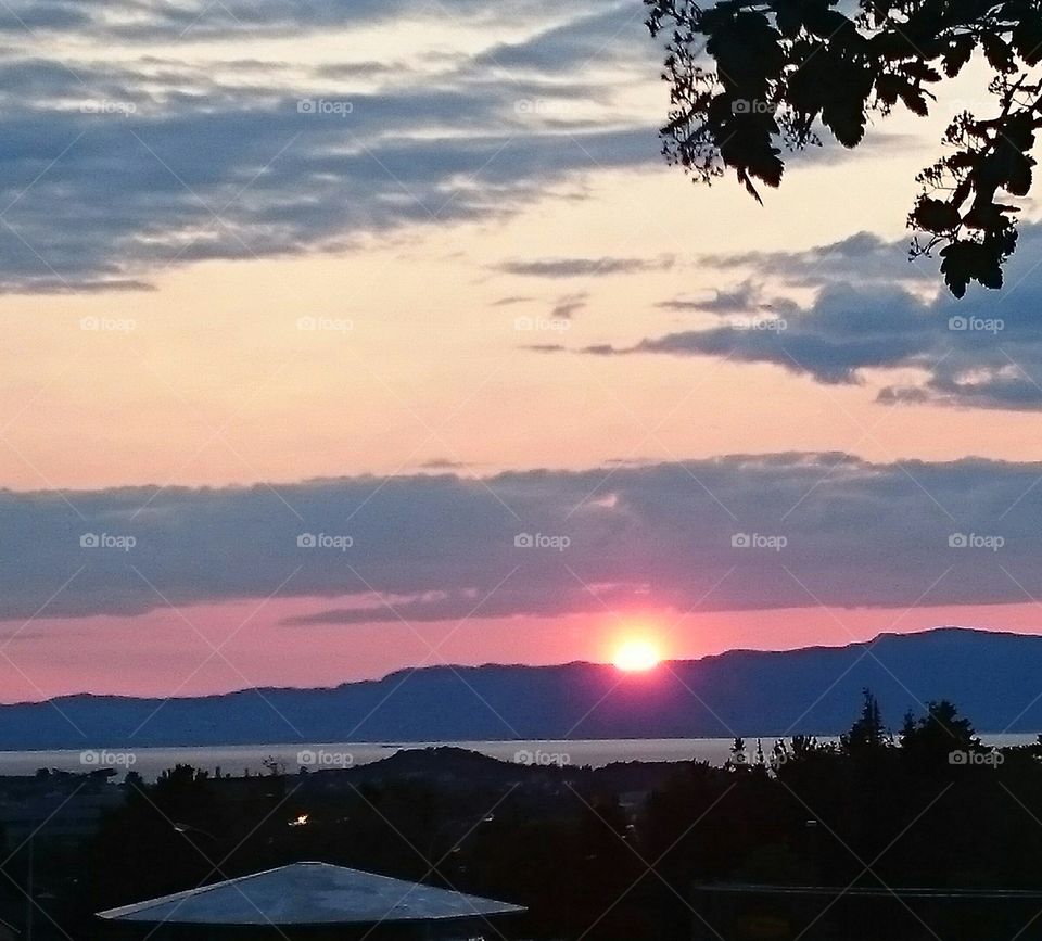Sunset Trøndelag. The view from my apartment a summer evening