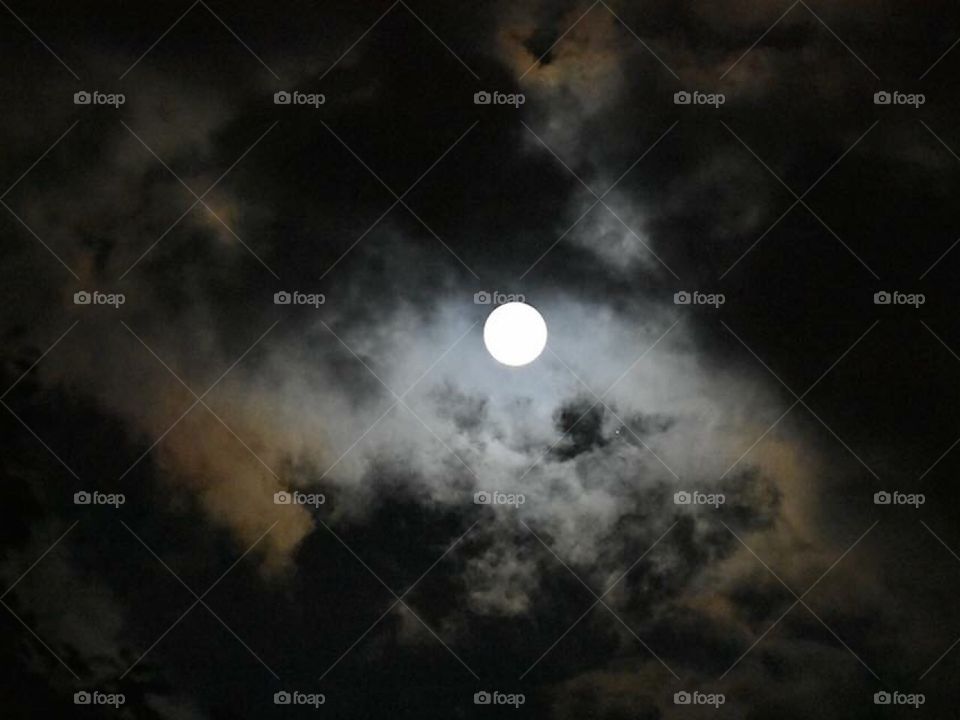 Moon with clouds
