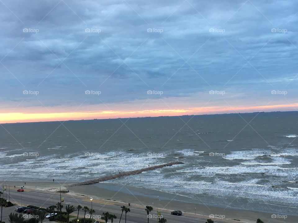 Sunrise on Galveston Beach