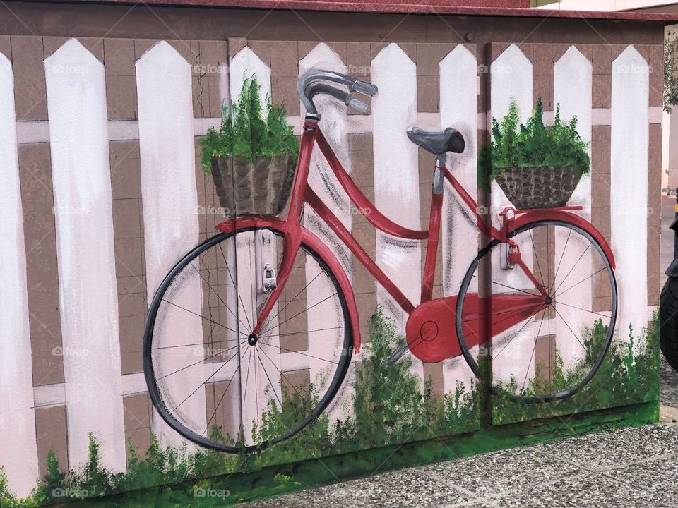 Street art, color explosion, bicycle 