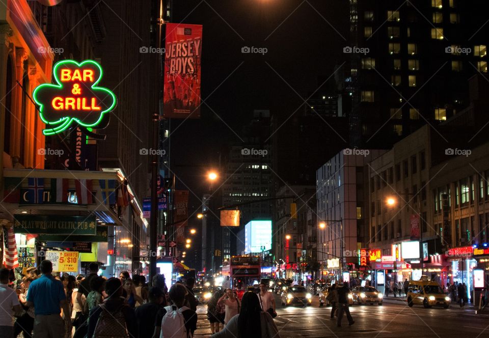 NYC downtown at night 