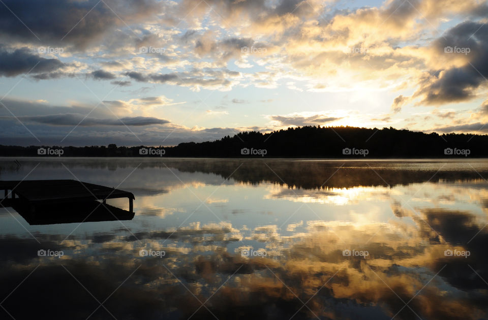 Sunset, Dawn, Water, No Person, Lake