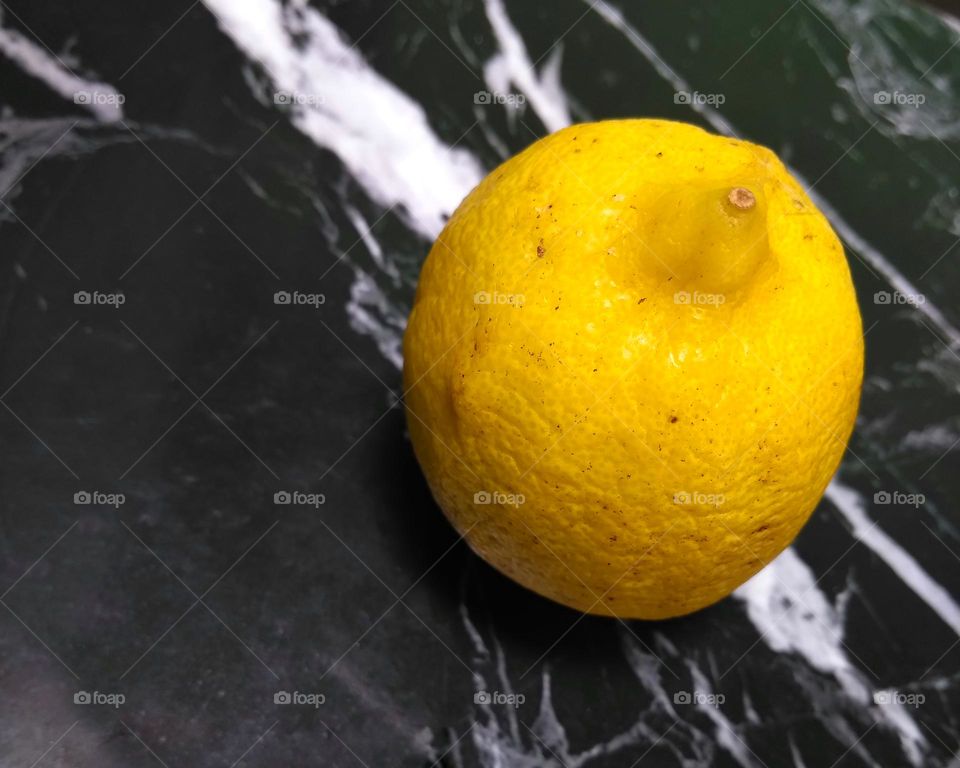 Fresh lemon fruit on the table