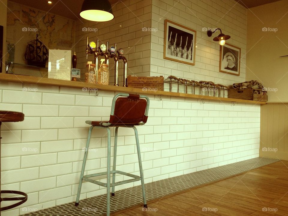 Stool at bar 