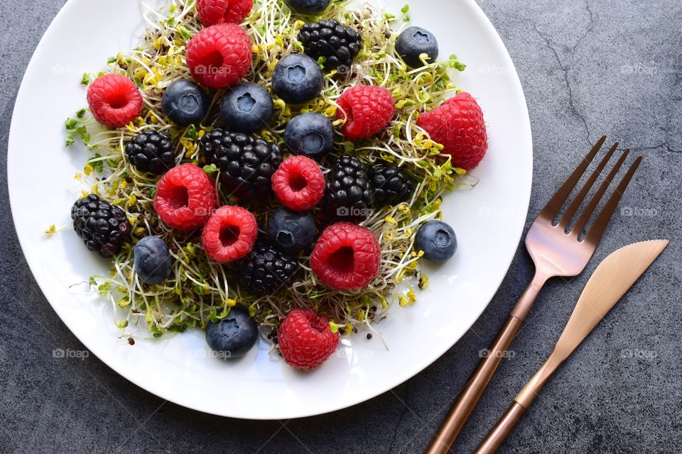 Berry salad on a plate 