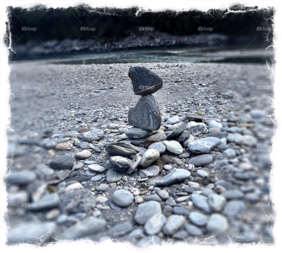 art river rocks gravel by Les