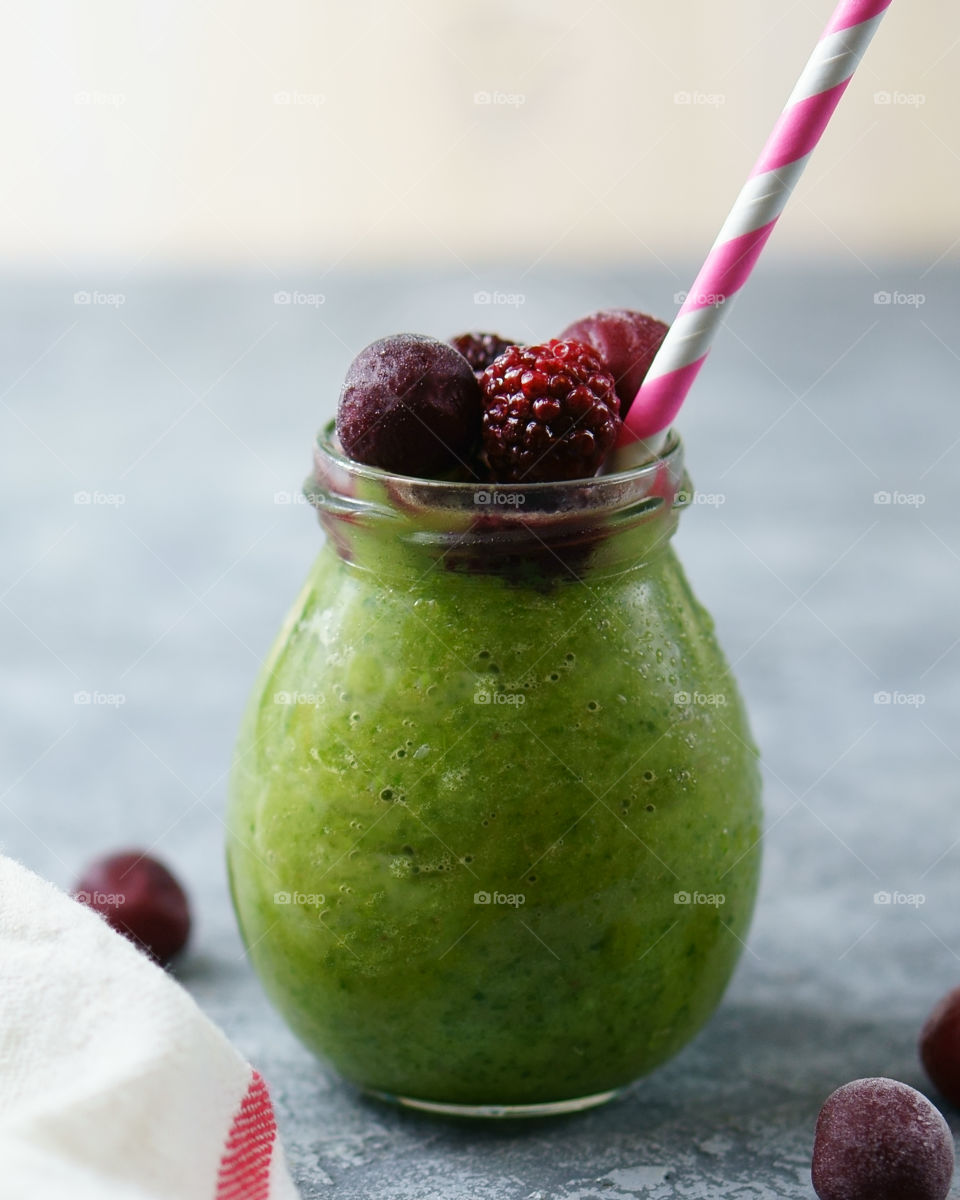 healthy fruit and berries smoothie