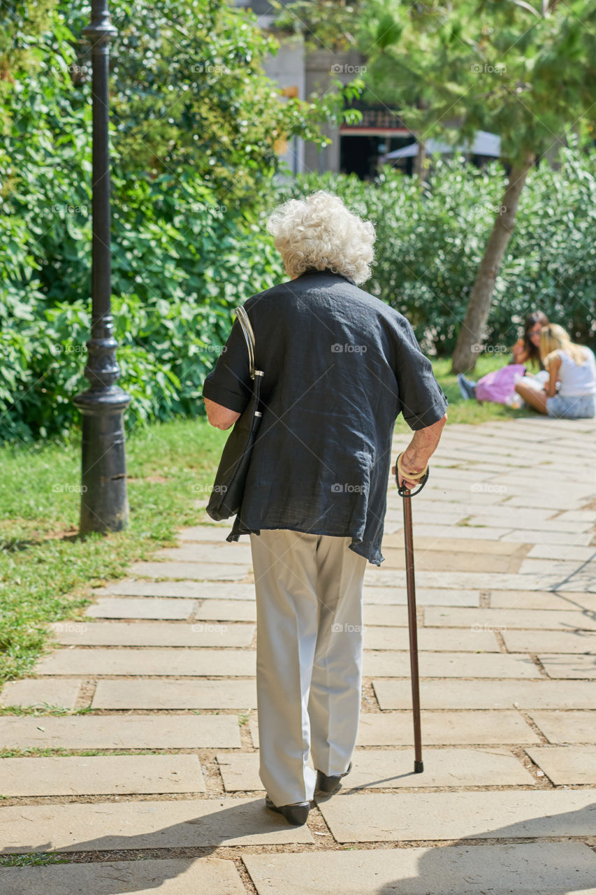 Elderly woman at the park