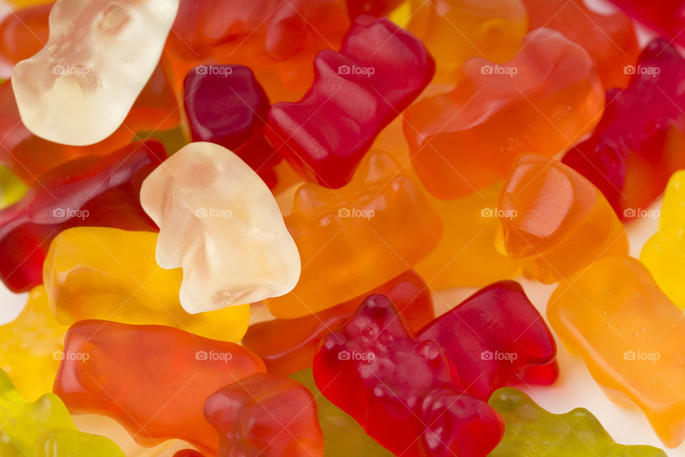Gummy bears background.  candy macro shot