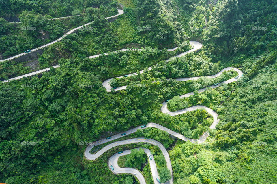 The 99 Bends of Tianmen Mountain, ”Tianmen” is meaning Heaven's Gate Mountain, is a mountain located within Tianmen Mountain National Park, Zhangjiajie, in the northwestern part of Hunan Province, China.