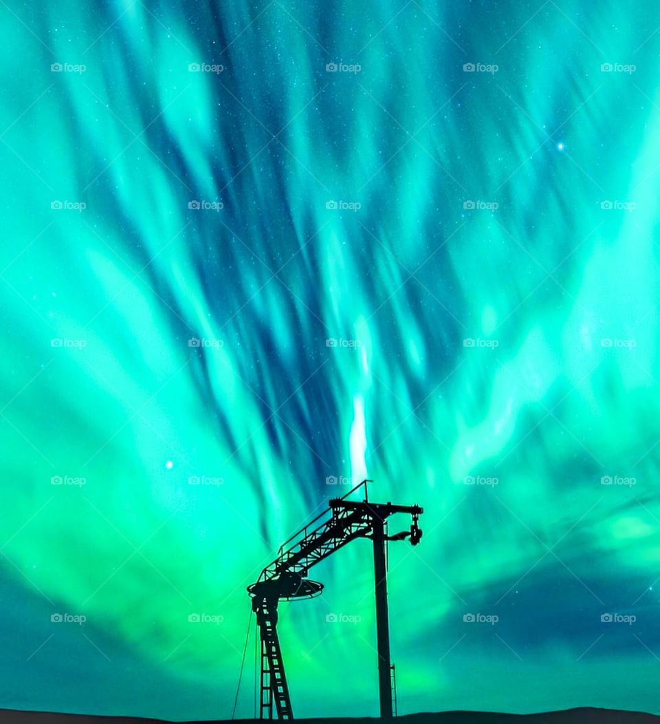 Colourful northern lights in Iceland.