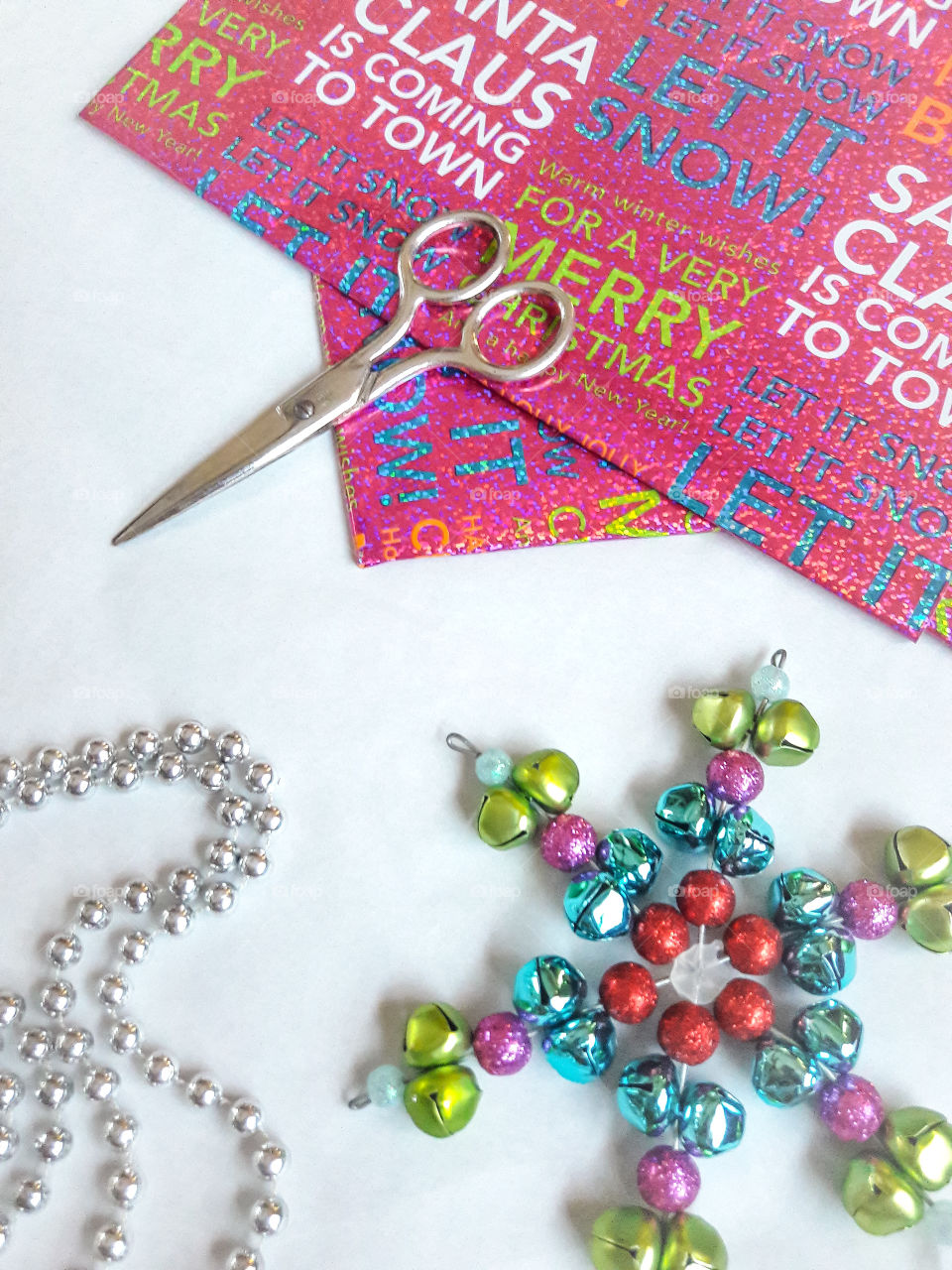 Wrapping colorful presents for family for Christmas.