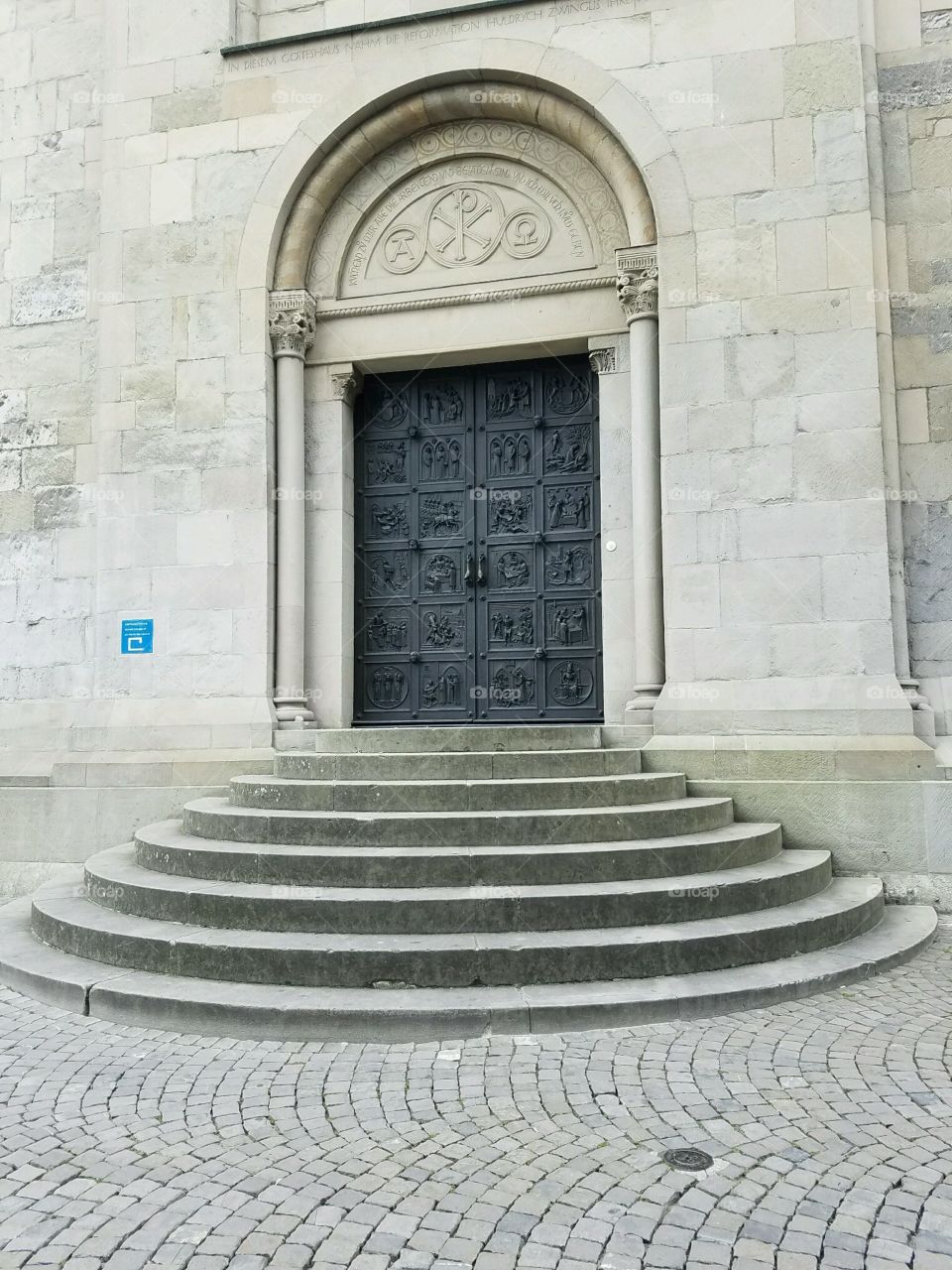 Church door in Zurich, Switzerland