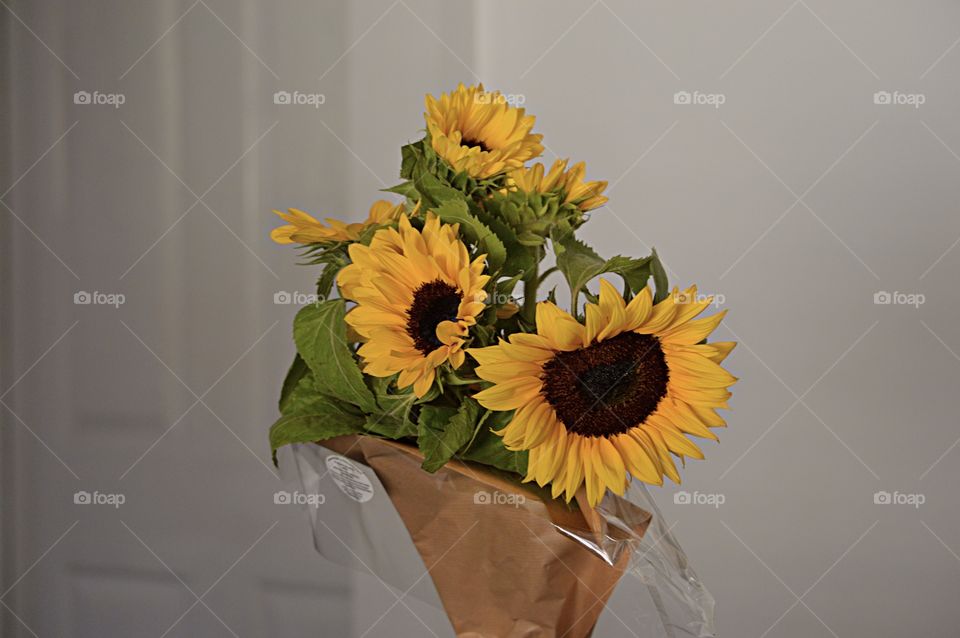 Bright yellow bouquet of sunflowers giving positive vibes in a family’s house! 💛