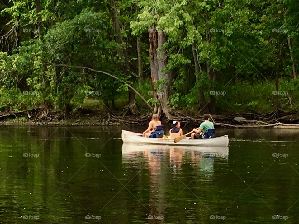 Canoeing the river