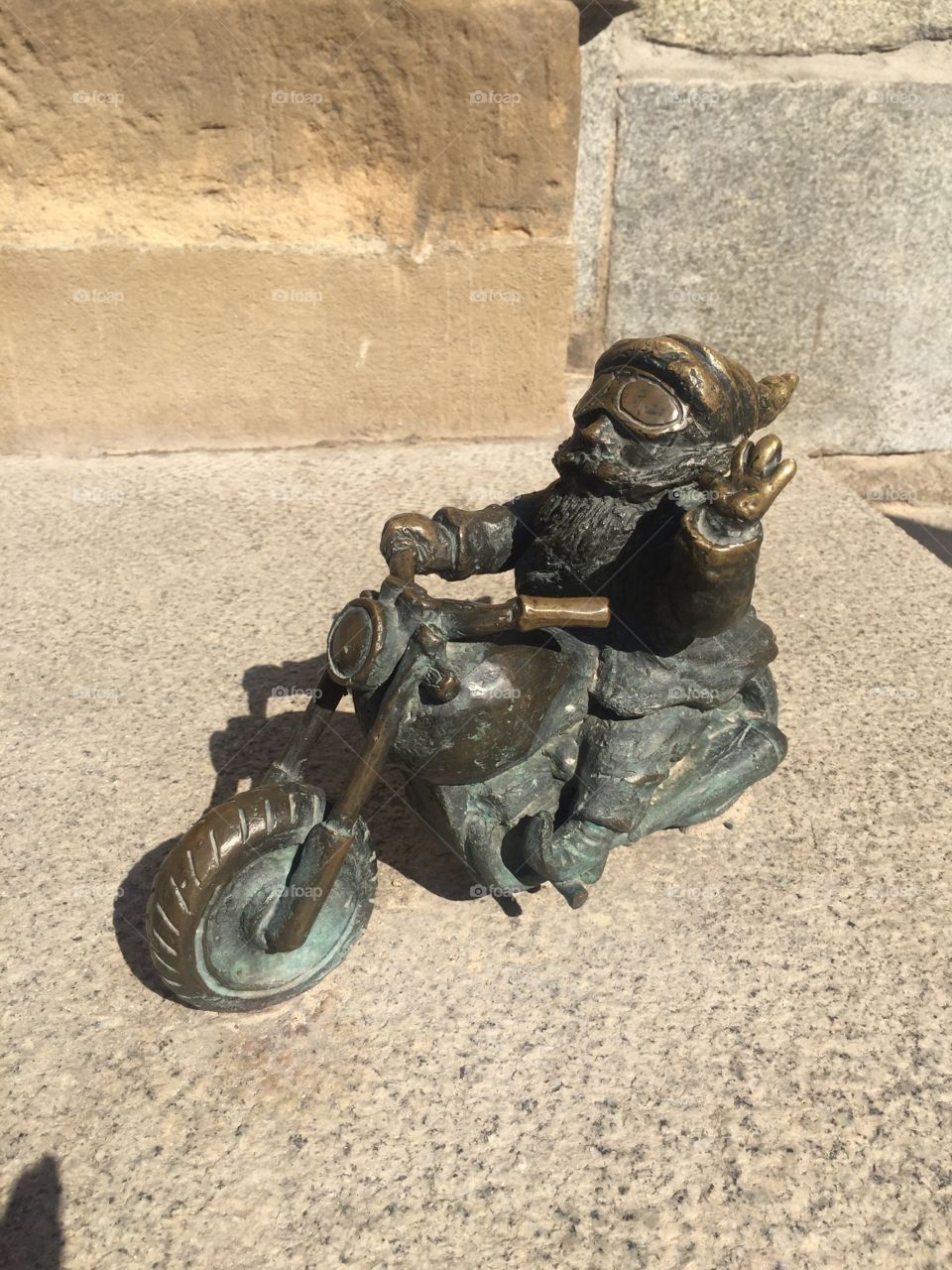 Gnome on a bike in Wroclaw