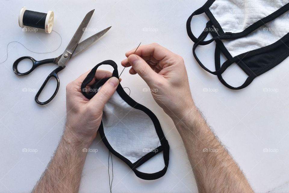 Making face masks at home 