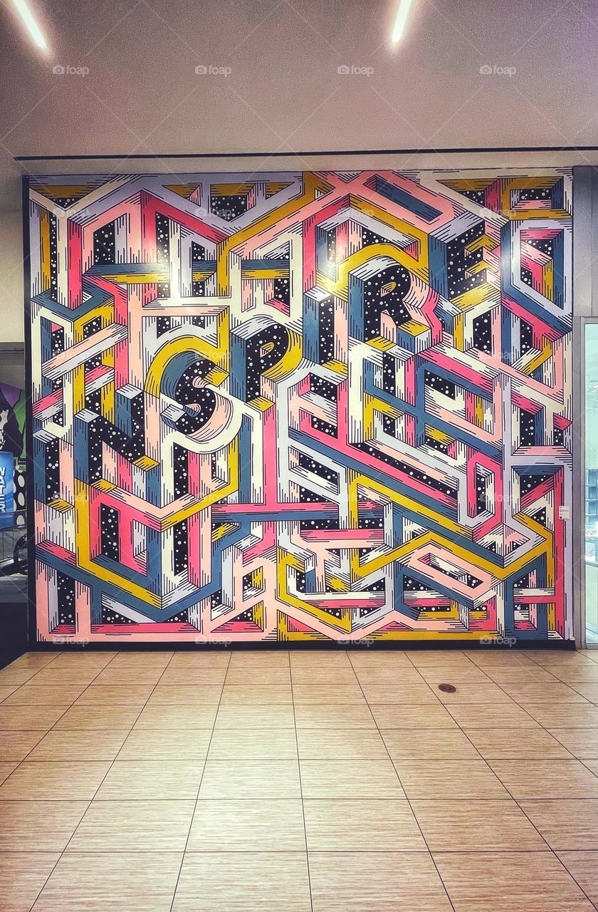 Mural art at the local mall 