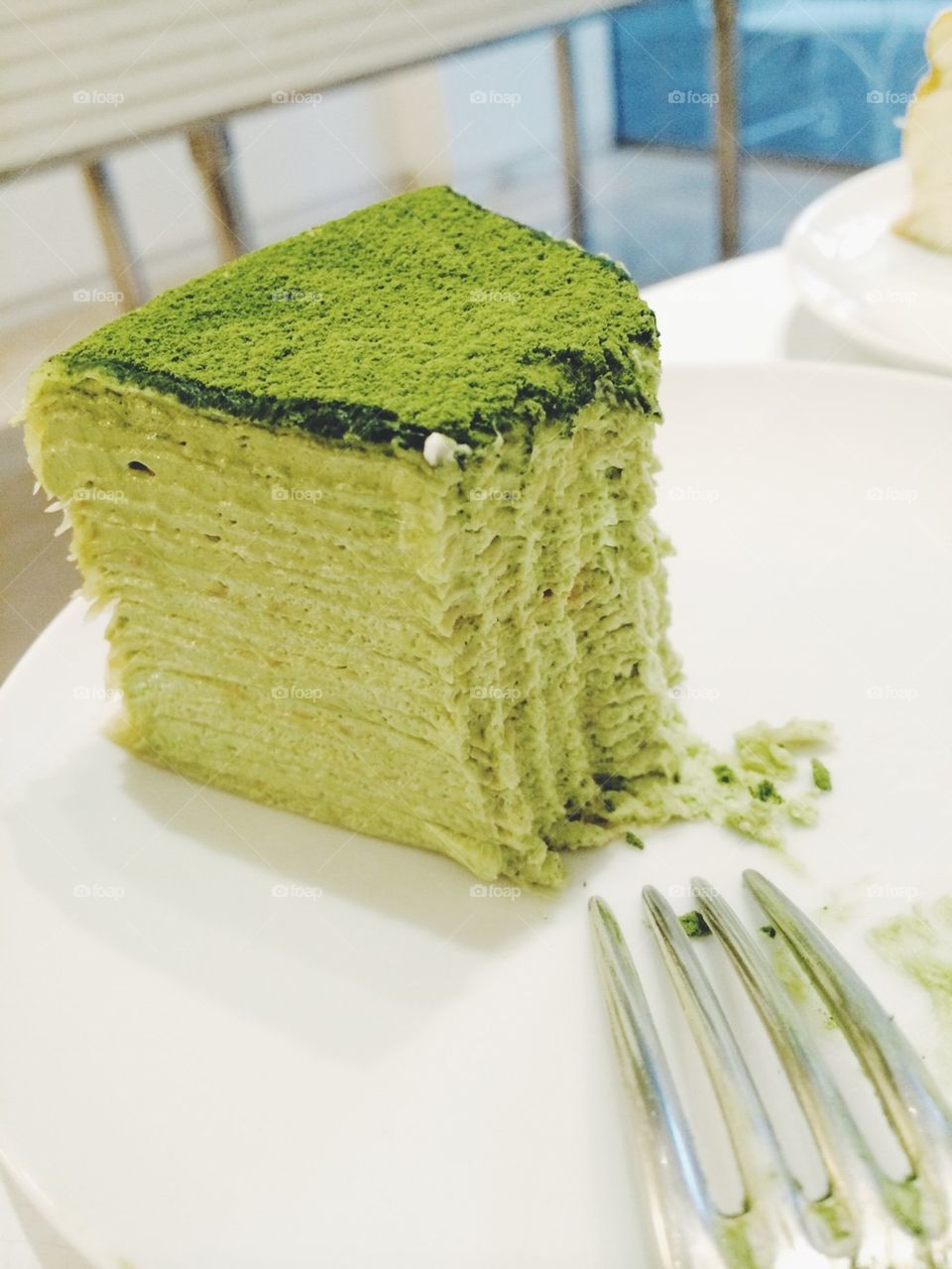 Green tea Mille feuille cake