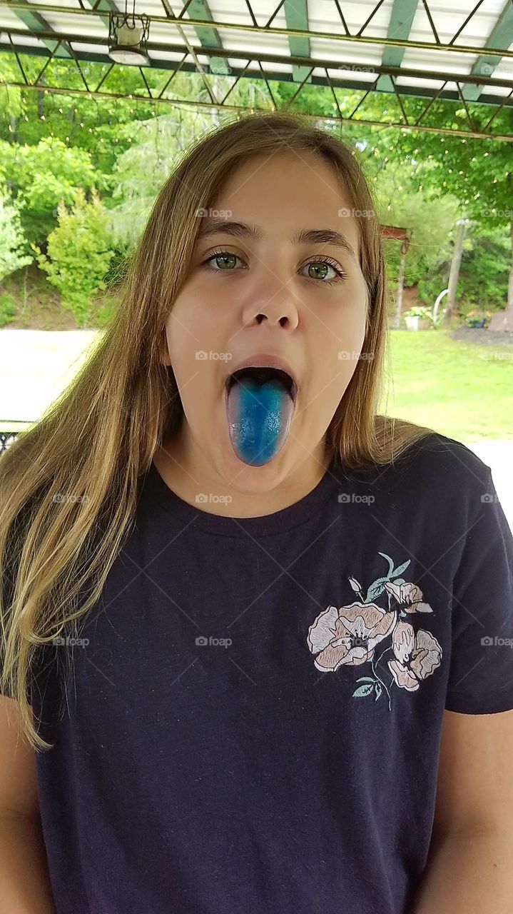 our poor granddaughter has talked until her tongue is blue