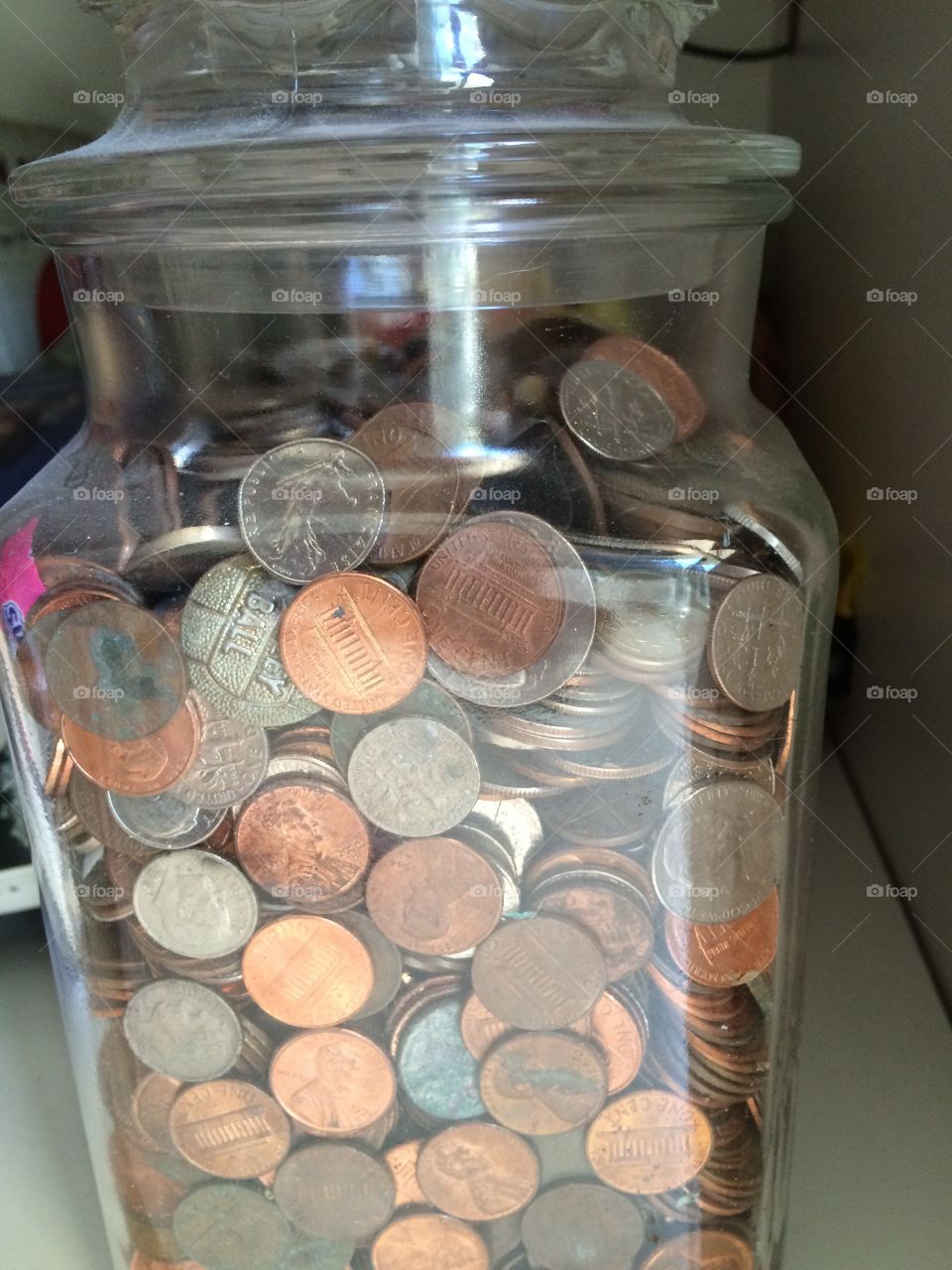 Coins in a jar