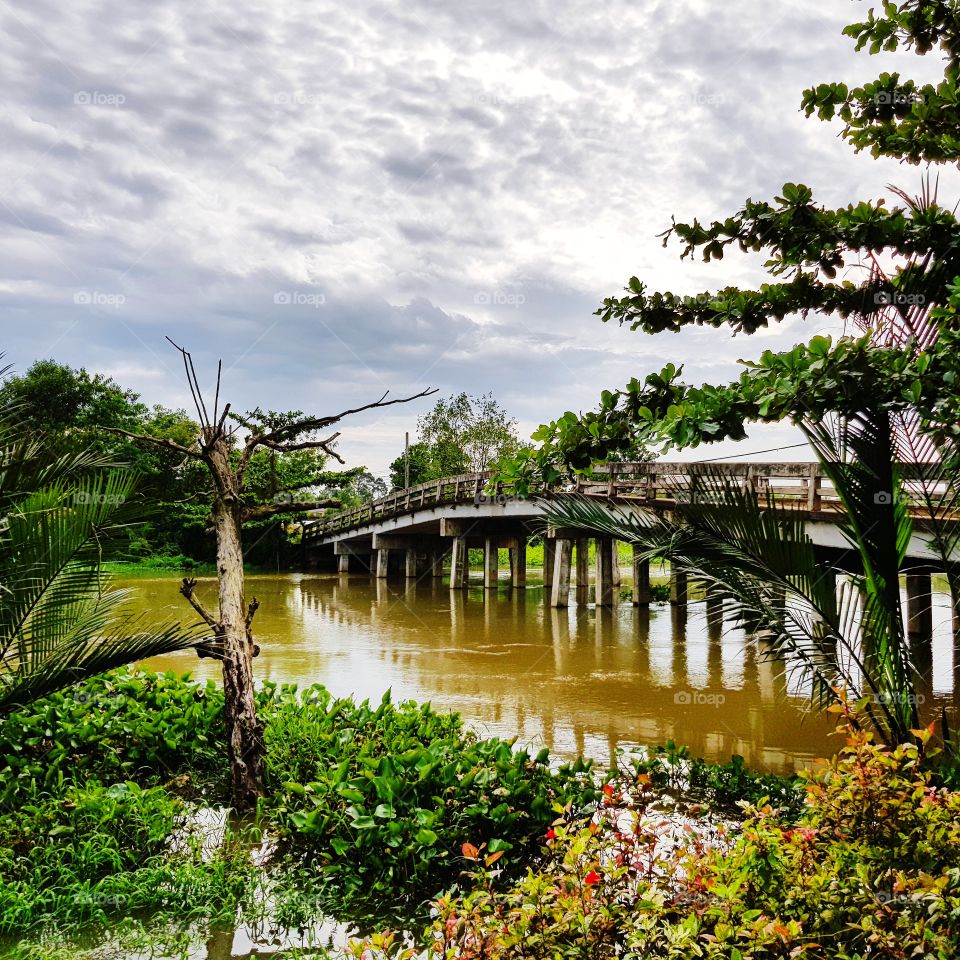 Scenics view of river against blue sky
