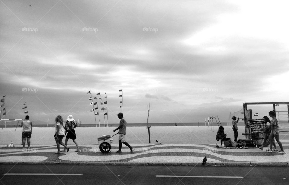 Copacabana Beach in B & W
