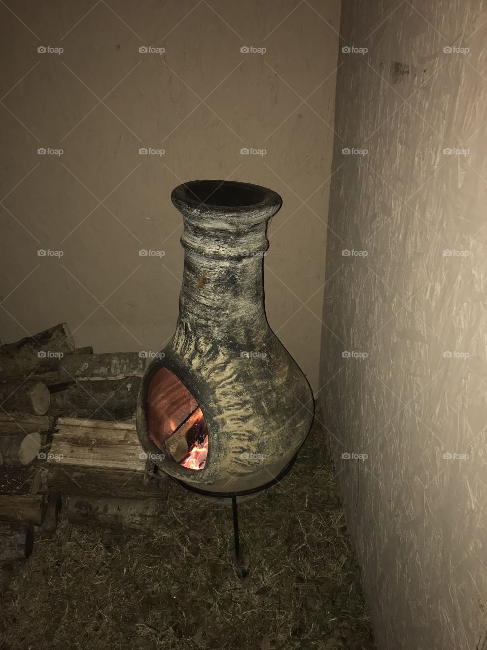 Clay Fireplace 