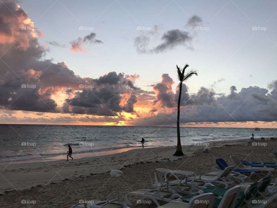 Sunrise walking on the beach in Punta Cana!