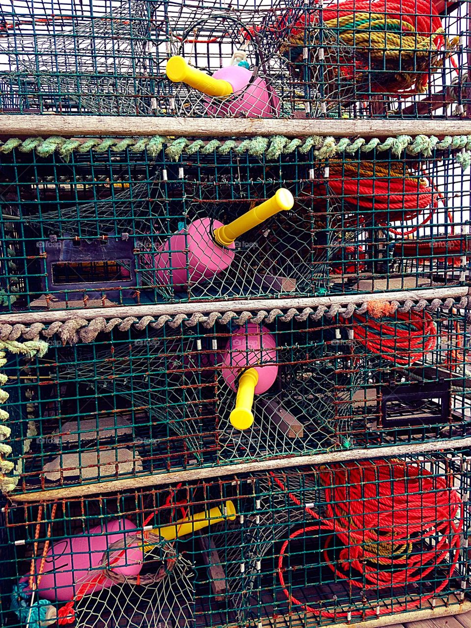 Trapped . Lobster traps ready for the season