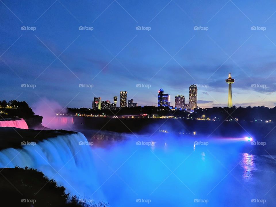 Niagara falls in Night lights