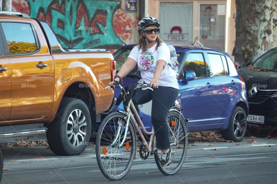 Cyclist at the "Cyclists of the streets of Belgrade city" event, 2022.