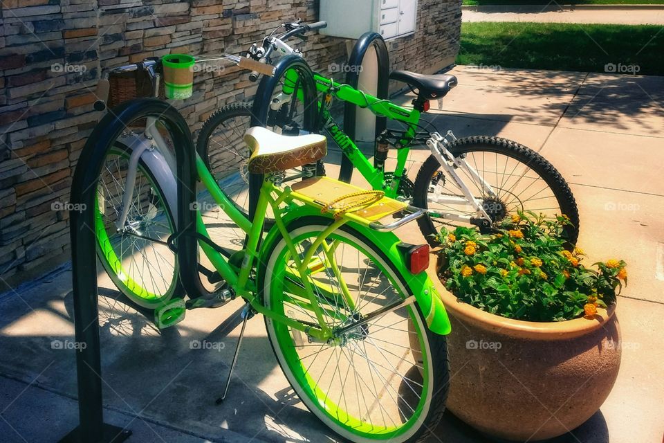 Urban bike riding in summer