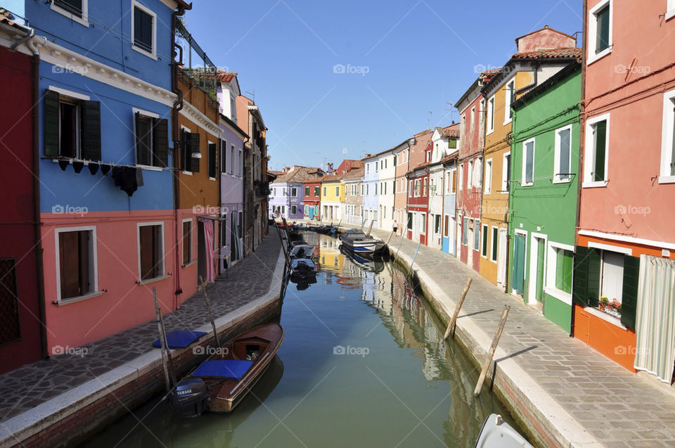 sunny boats colourful river by hkjohan