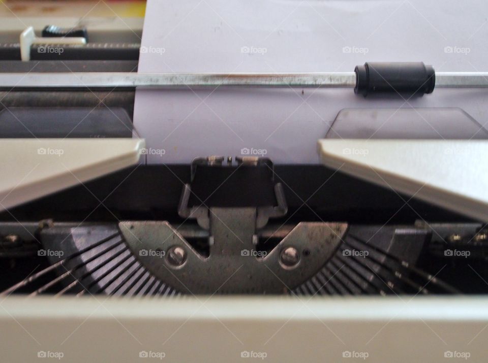 Close up of typewriter