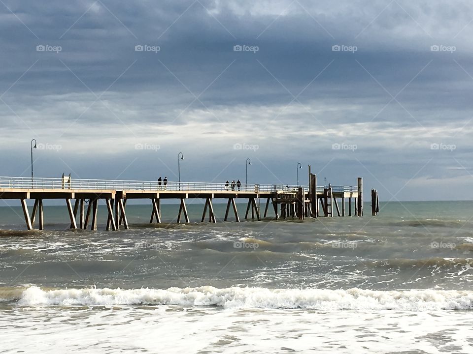 Glenelg jetty Adelaide reaching far across the ocean