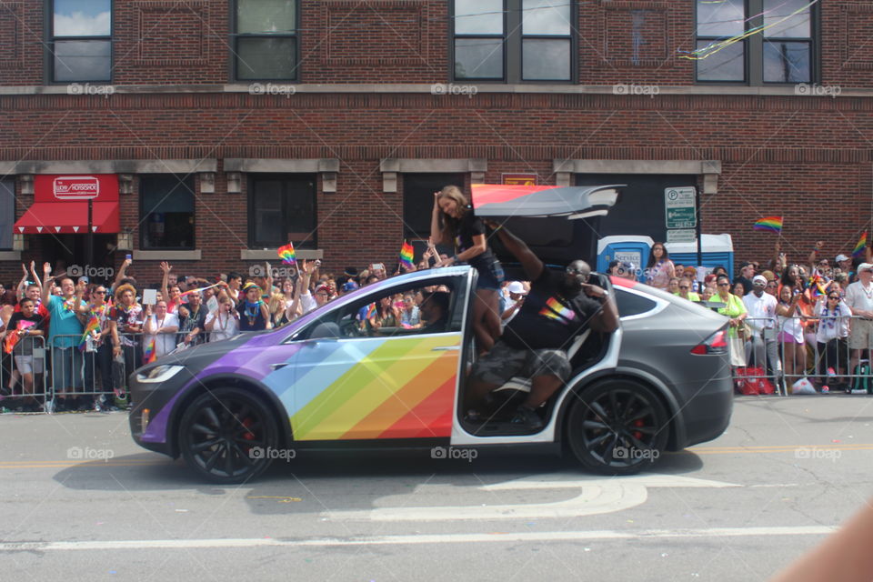 a funny and adorable shot taken at my first pride parade!