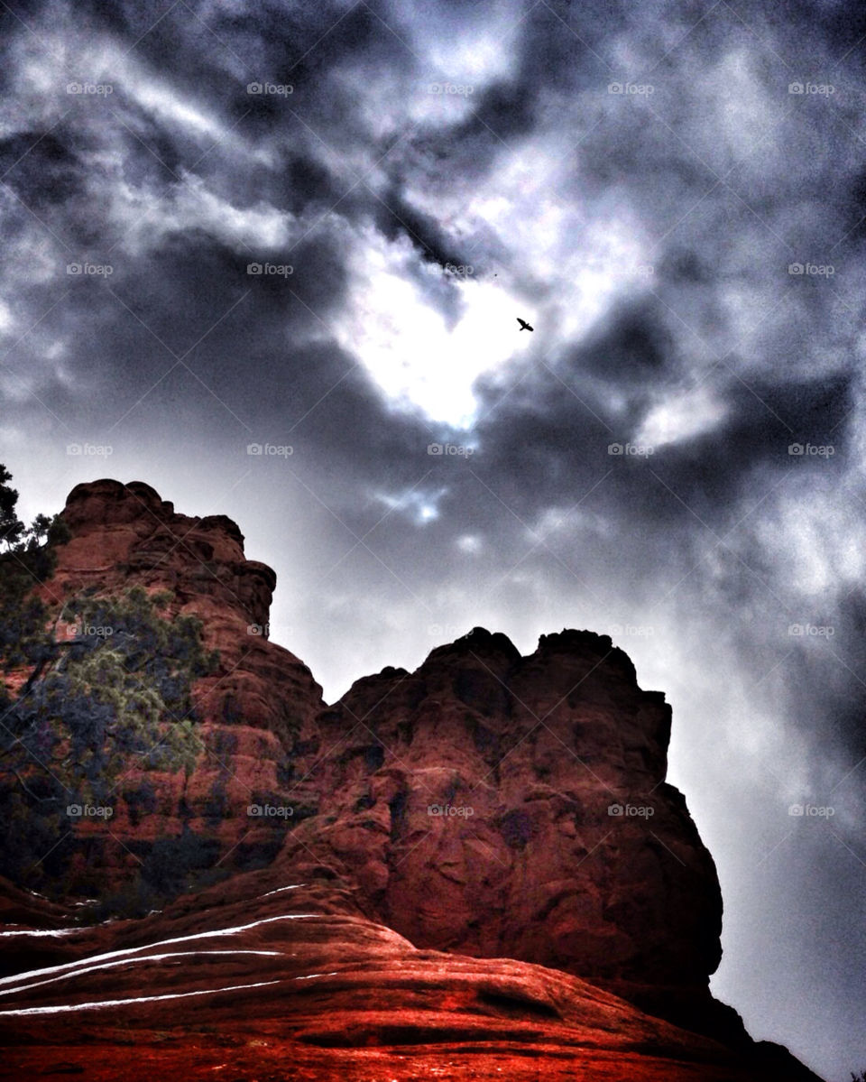 Soaring High over Bell Rock