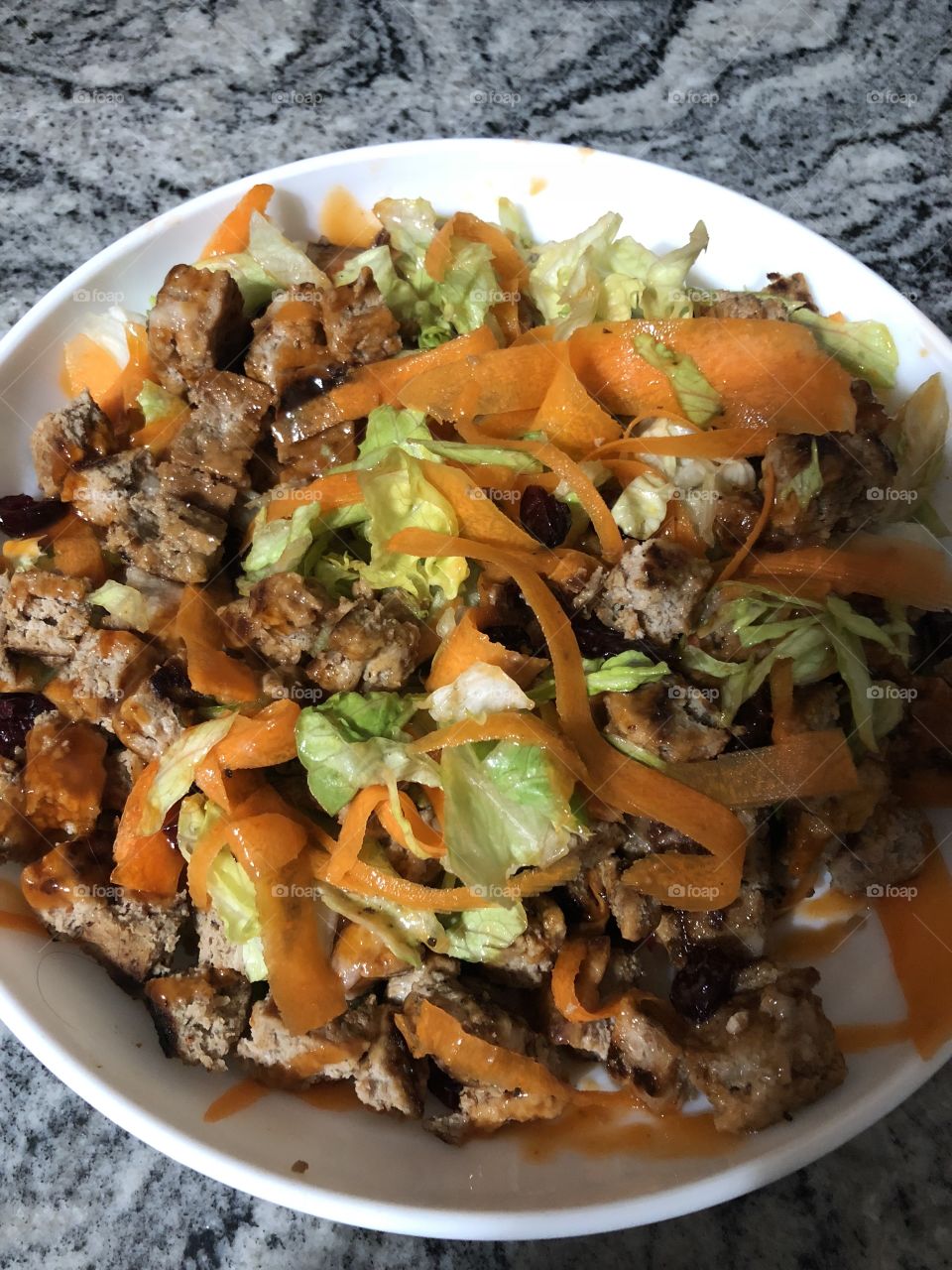 Healthy. Ground Turkey Chunk Salad. Bright and inviting.